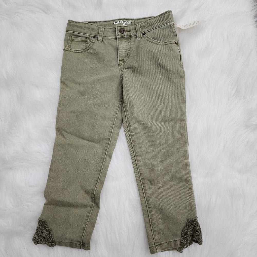 Girls size 5 NWT green crochet jeans bundle and save on shipping